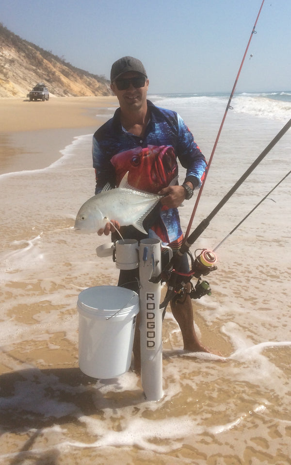 RODGOD'S PATENTED ROD HOLDER DESIGN, ALLOWS MULTIPLE FISHING STYLES FOR THE ONE ORGANISED LOCATION